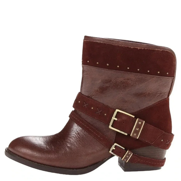 The Sak Shoes - The Sak Women's Harper Leather Boho Ankle Boot Bootie Brown Size 8